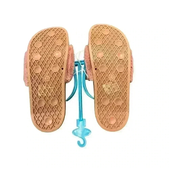 NWT Mad Love Slippers Women's Size 10 Phoebe Sandal Slip On Mauve Color Faux Fur - Picture 9 of 9